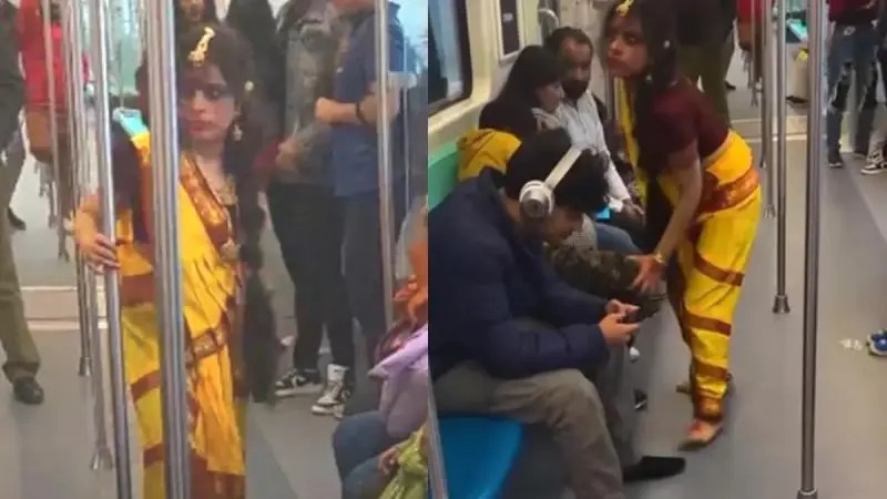 Viral Video: मंजुलिका बन मेट्रो में घुसी महिला,लोगों को डराने लगी…