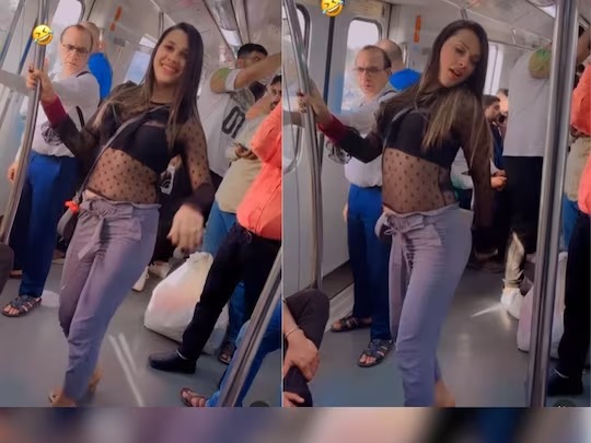 ट्रांसपेरेंट ड्रेस पहन Delhi Metro में लड़की ने किया अश्लील डांस, Video देख लोग बोले- कुछ तो शर्म करो