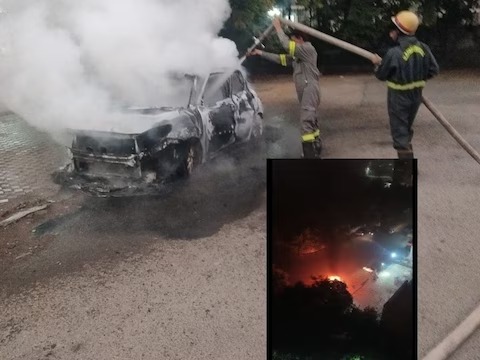 नोएडा में चलती कार बनी आग का गोला, दो लोगों की जिंदा जलकर दर्दनाक मौत