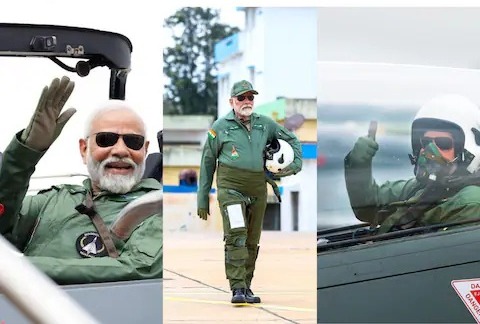PM मोदी ने तेजस लड़ाकू विमान में भरी उड़ान,बोले- दुनिया में हम किसी से कम नहीं